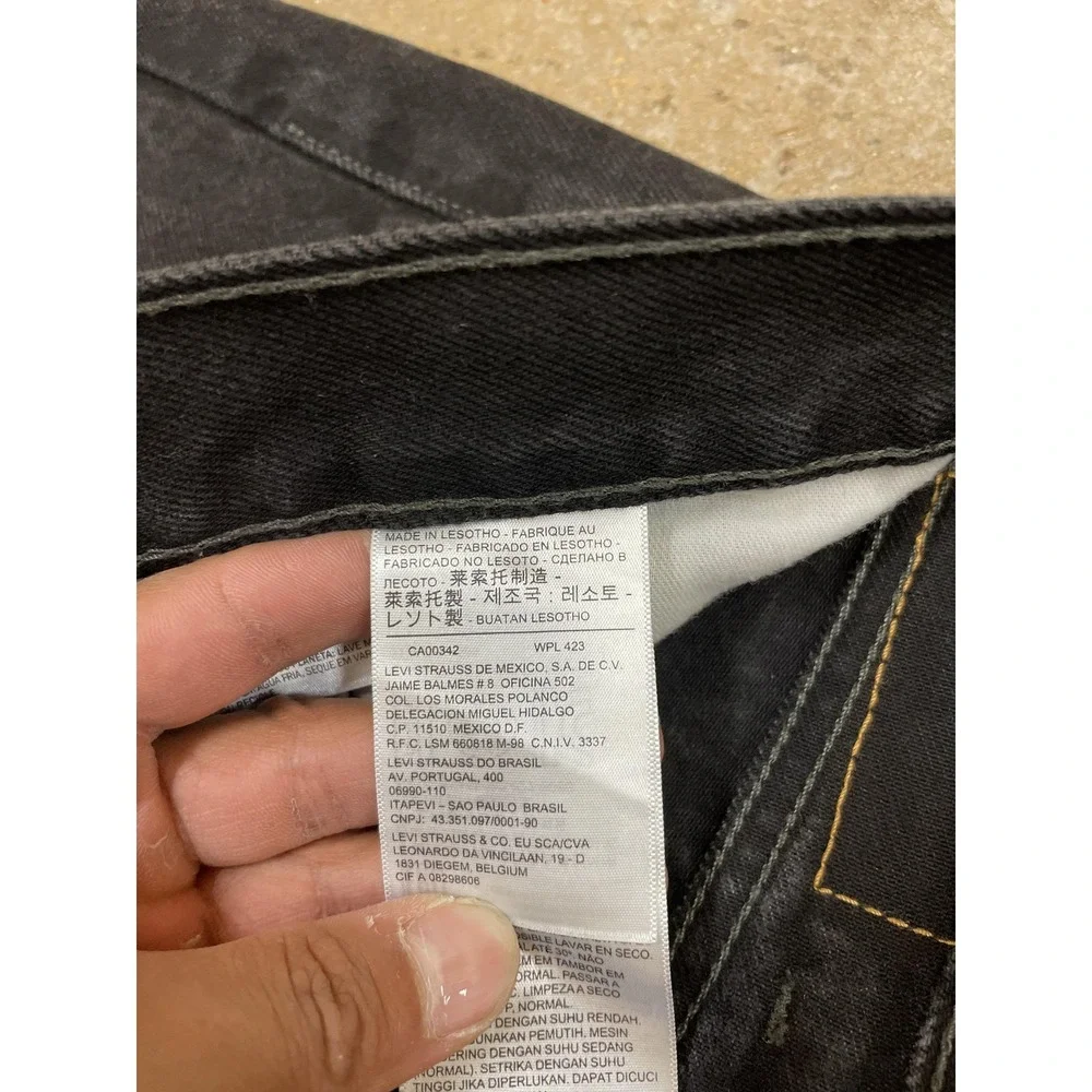 Levis 505 Jeans Mens 38x32 Black‎ Denim Straight Leg Zip Fly PC9 00505-0260